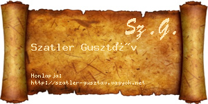 Szatler Gusztáv névjegykártya